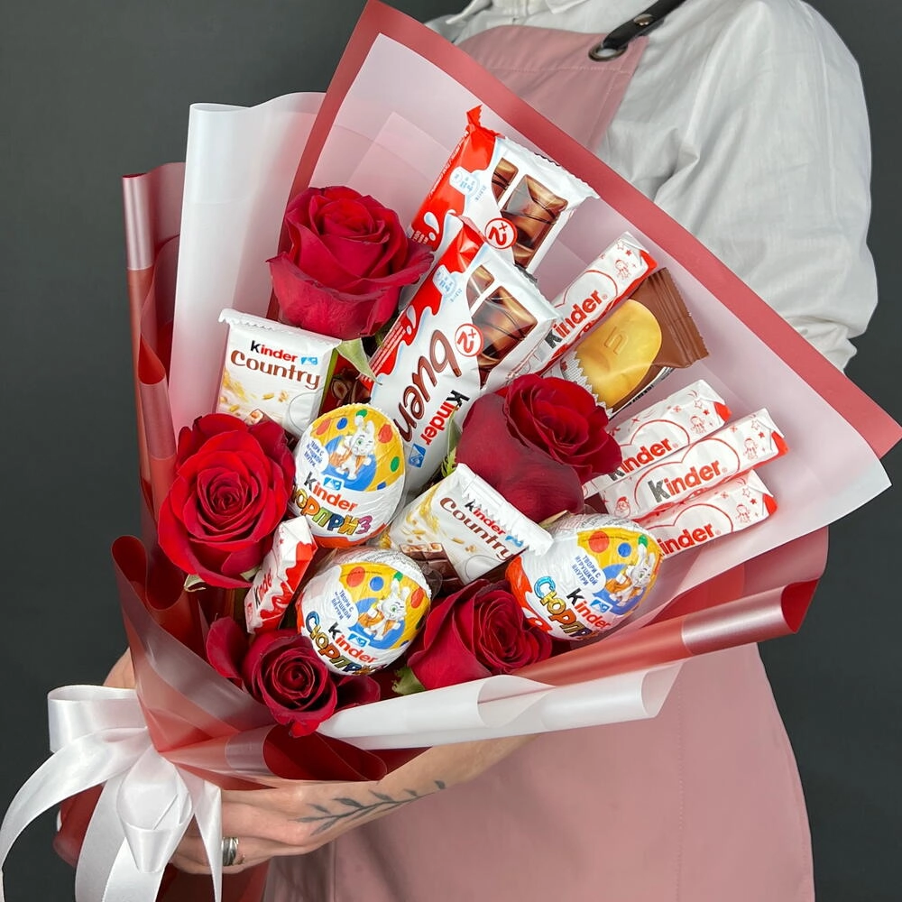 Kinder qızılgül buketi