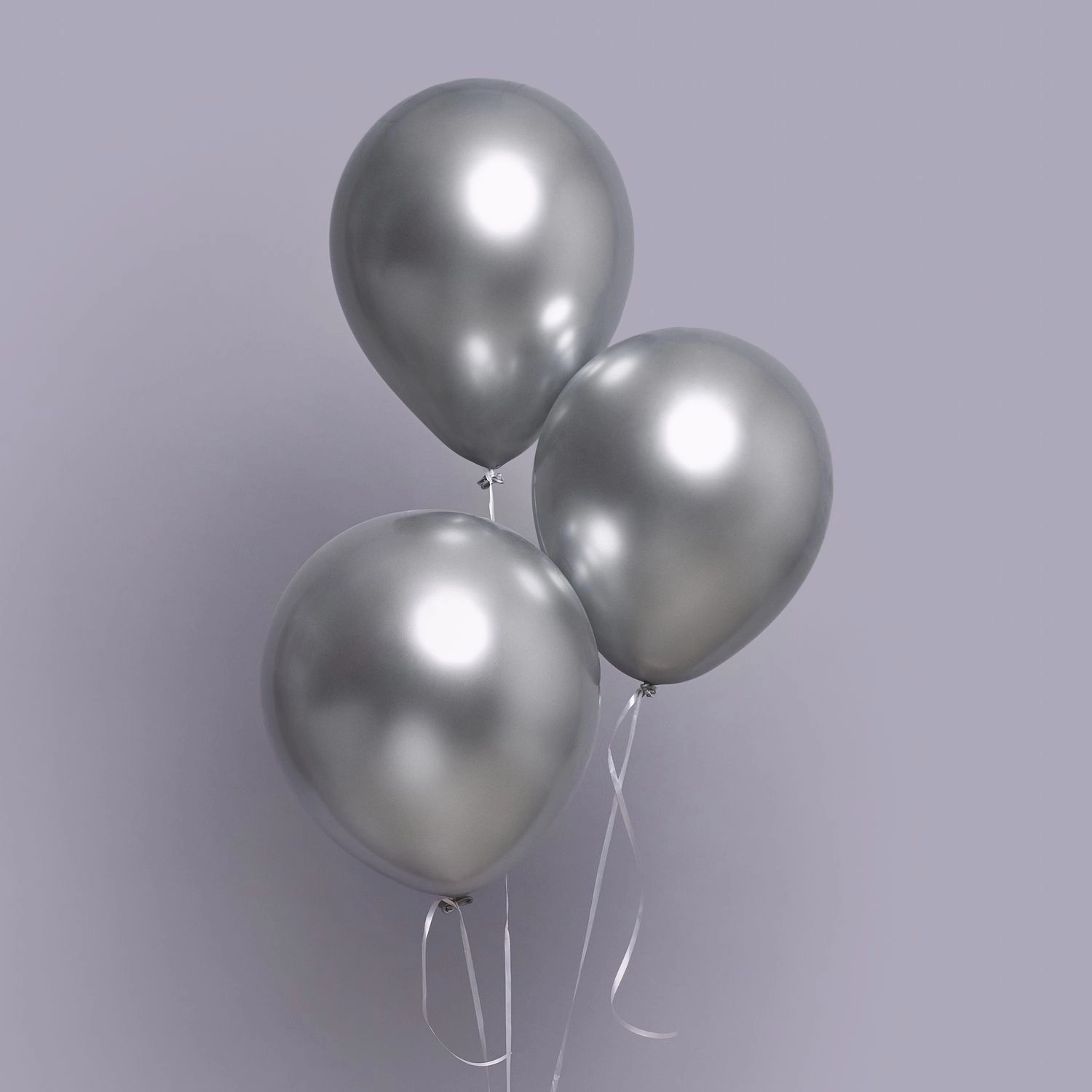 Helium şarlar xrom gümüşü 3 ədəd