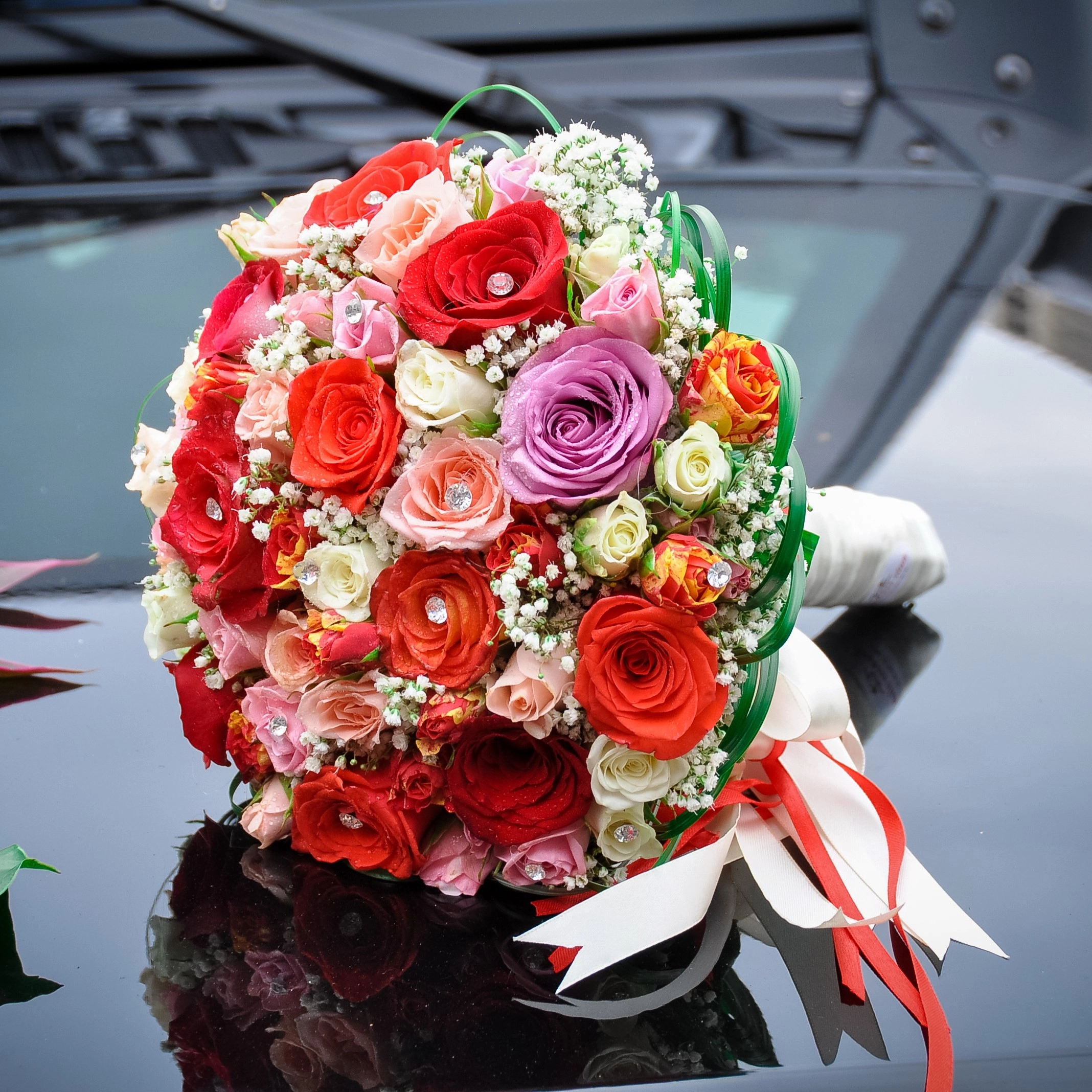 Gəlin buketi miks güllər