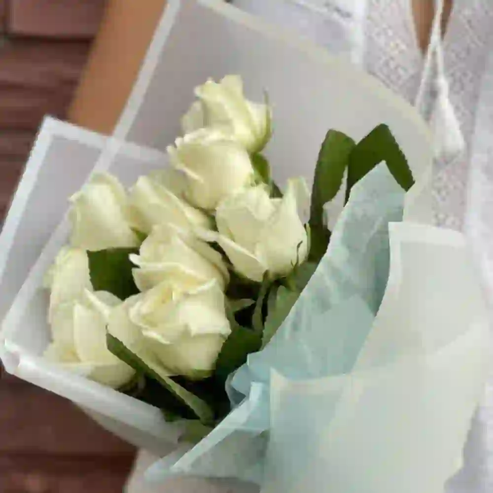 9 ədəd ağ roza