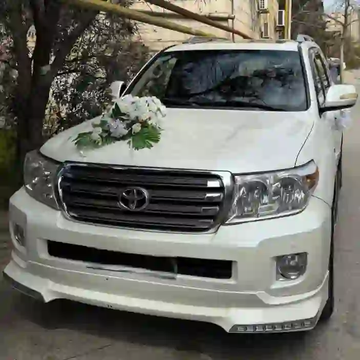 Maşın bəzəyi suni ağ güllərlə