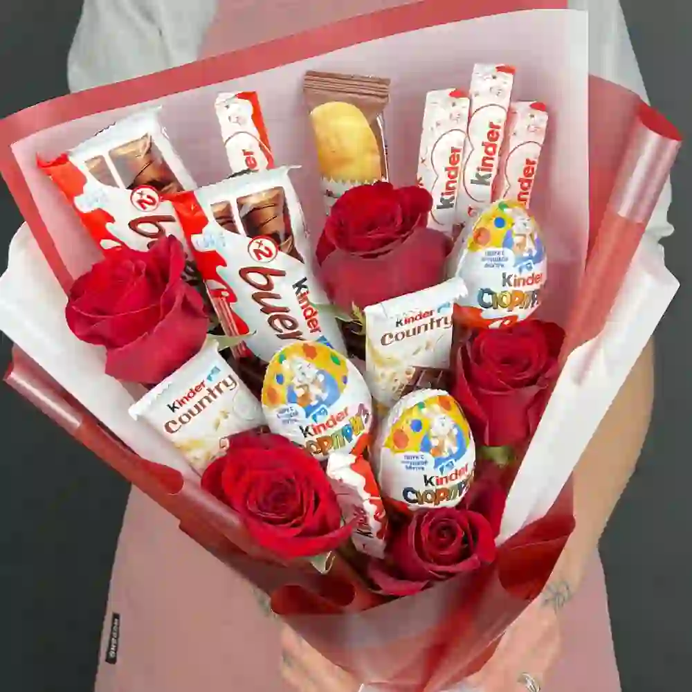 Kinder qızılgül buketi