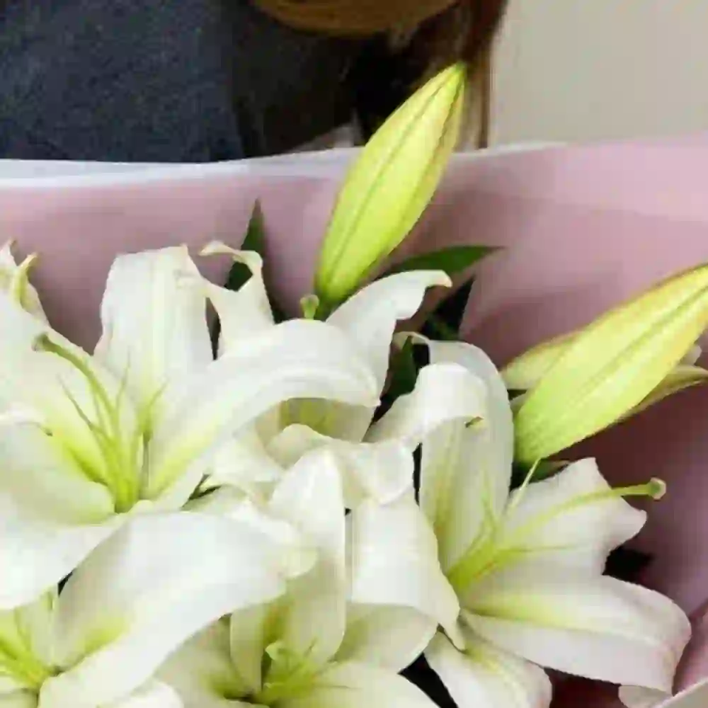 Ağ liliya buketi